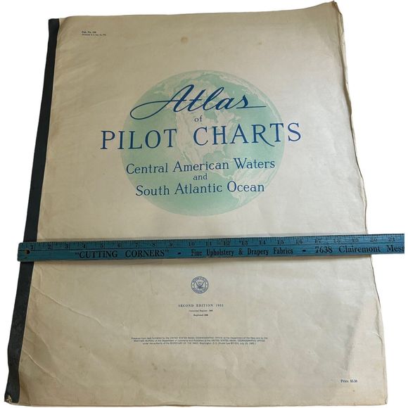 Atlas of Pilot Charts Central American Waters South Atlantic Ocean VTG Navy Maps - Picture 3 of 16
